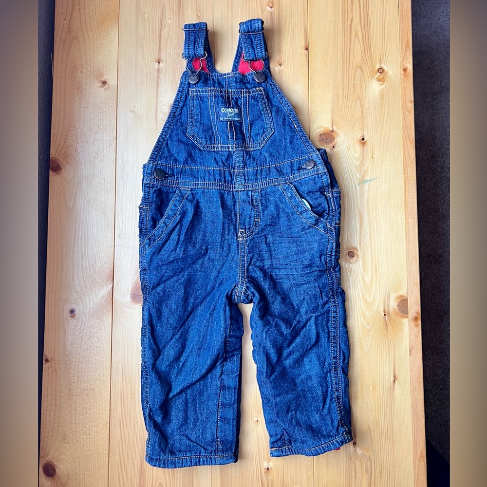 OshKosh B'gosh Classic Denim Fleece Lined Cozy Overalls